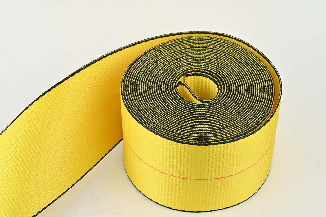 4" x 30' Winch Straps for Flatbed Trailer with Flat Hooks | Yellow Heavy Duty Tie Down Strap w/Flat Hooks | 5,400 Lbs WLL Cargo Control Accessories for Gooseneck Trailers & Tow Trucks, 10 PK